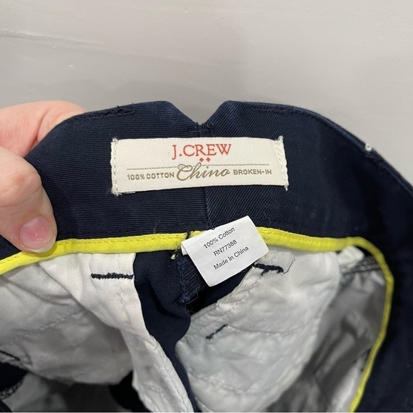 J. Crew Cotton Chino Broken-In Shorts Navy Blue Embroidered Anchor Size 0 - Picture 5 of 7